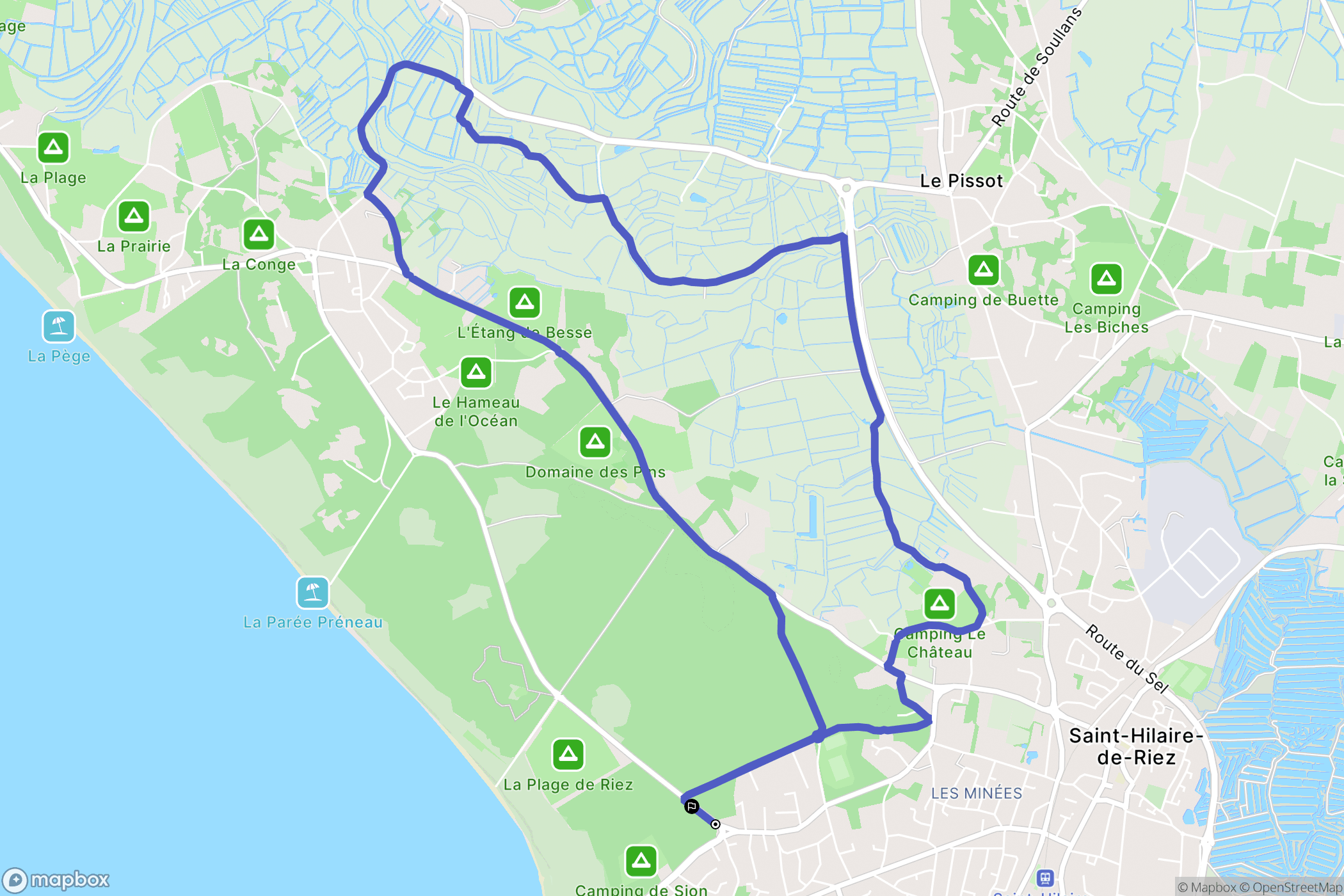 Saint-Hilaire-de-Riez : carte du parcours de randonnée - France