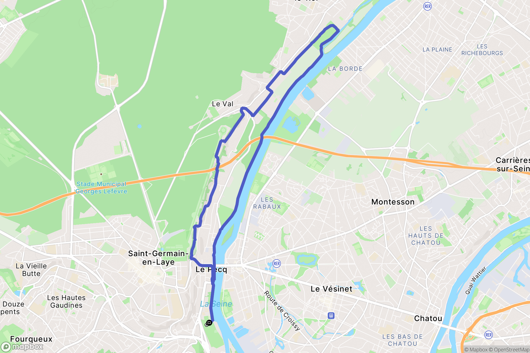 Le Port-Marly : carte du parcours de randonnée - France