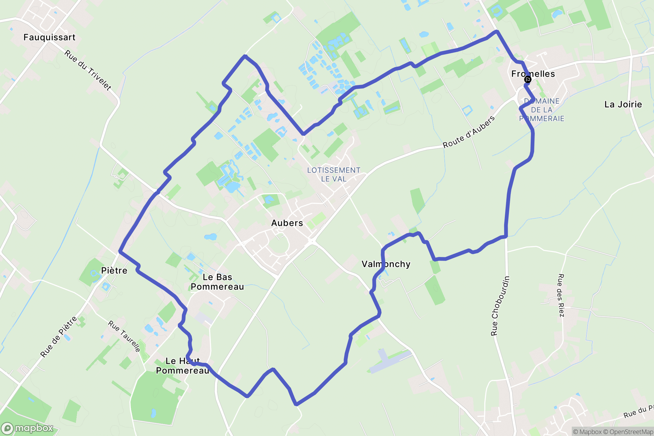Fromelles : carte du parcours de randonnée - France