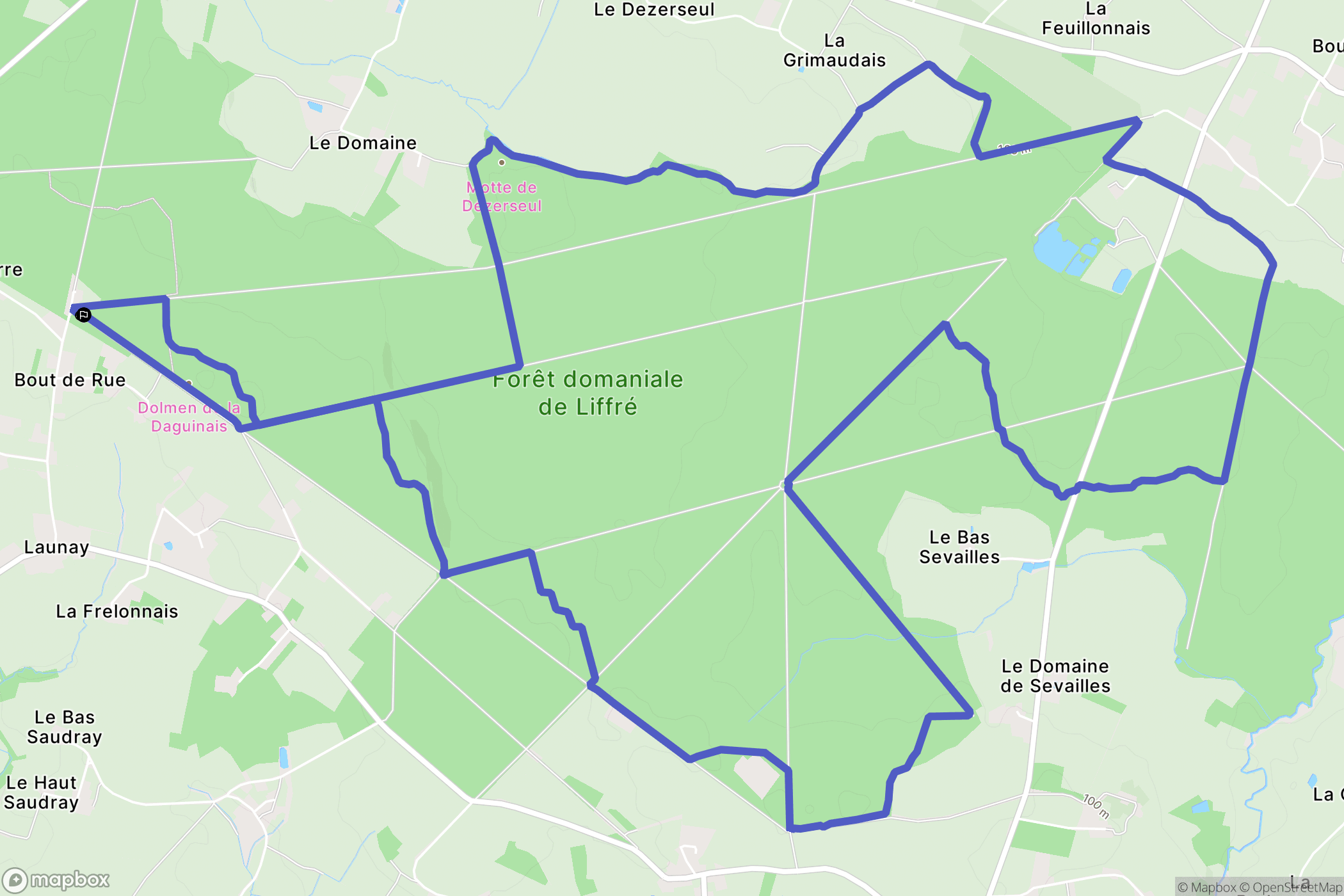 Liffré : carte du parcours de randonnée - France