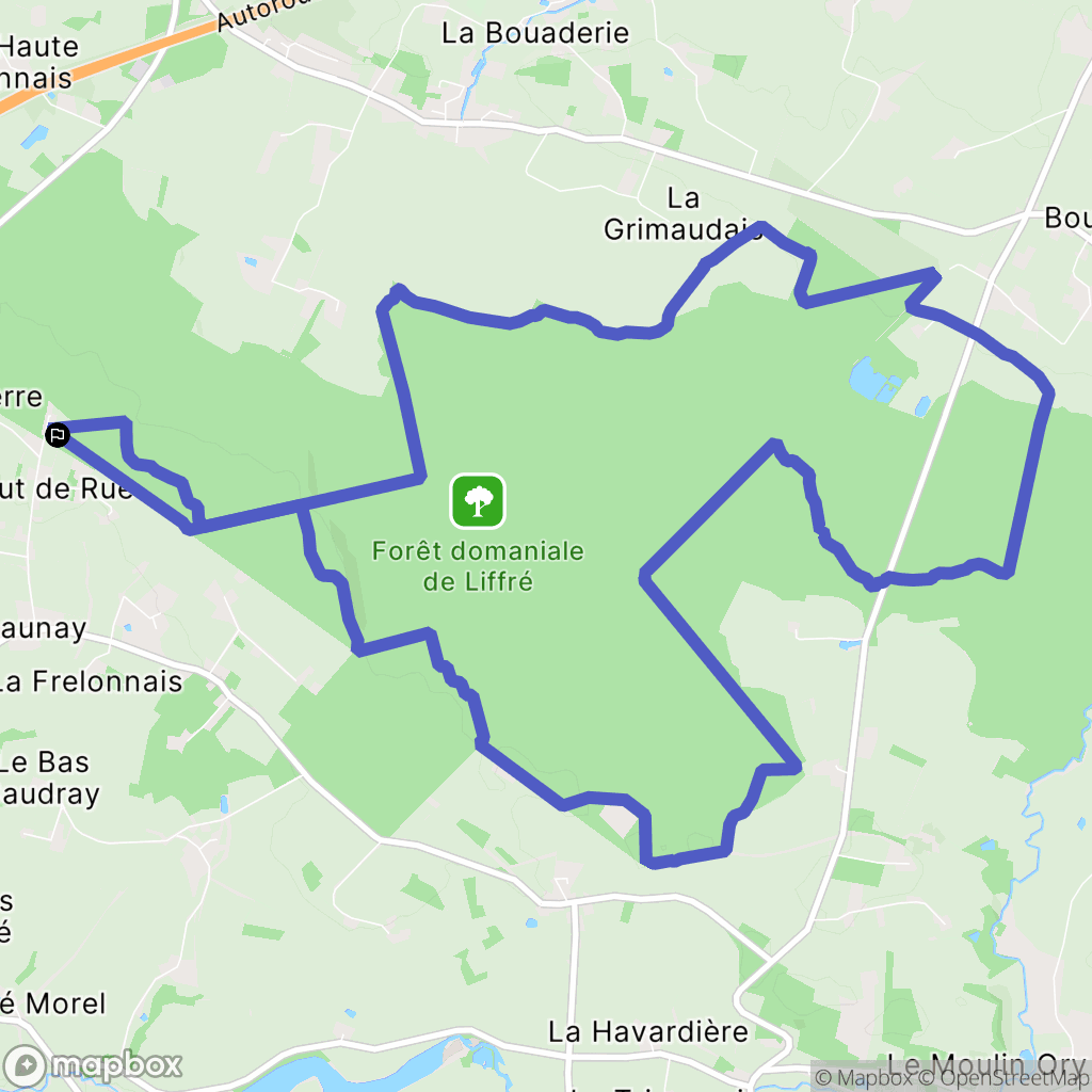 Liffré : carte du parcours de randonnée - France