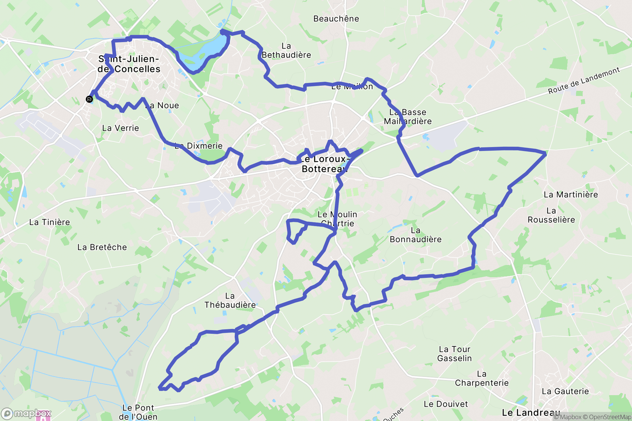 Saint-Julien-de-Concelles : carte du parcours de randonnée - France