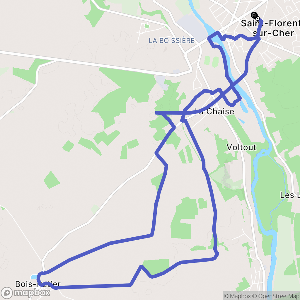 Saint-Florent-sur-Cher : carte du parcours de randonnée - France