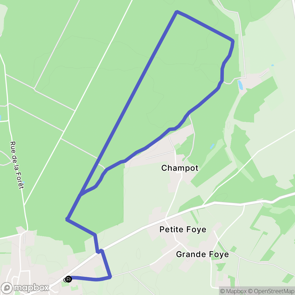Bignoux : carte du parcours de randonnée - France