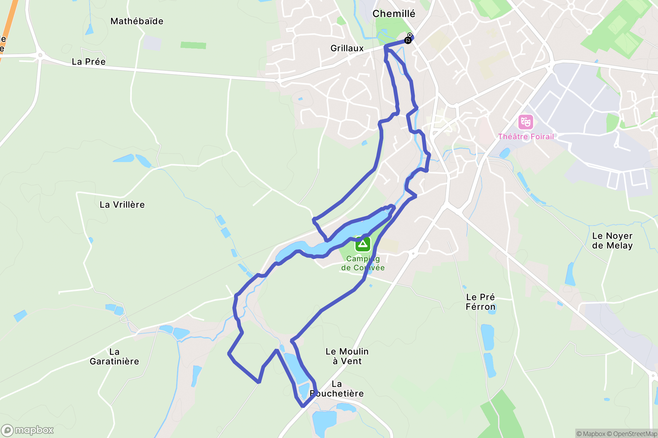 Chemillé-en-Anjou : carte du parcours de randonnée - France
