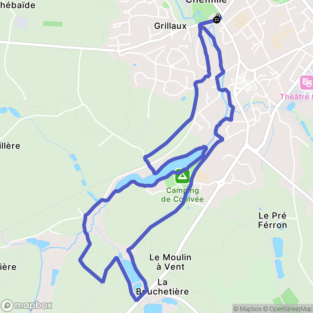 Chemillé-en-Anjou : carte du parcours de randonnée - France