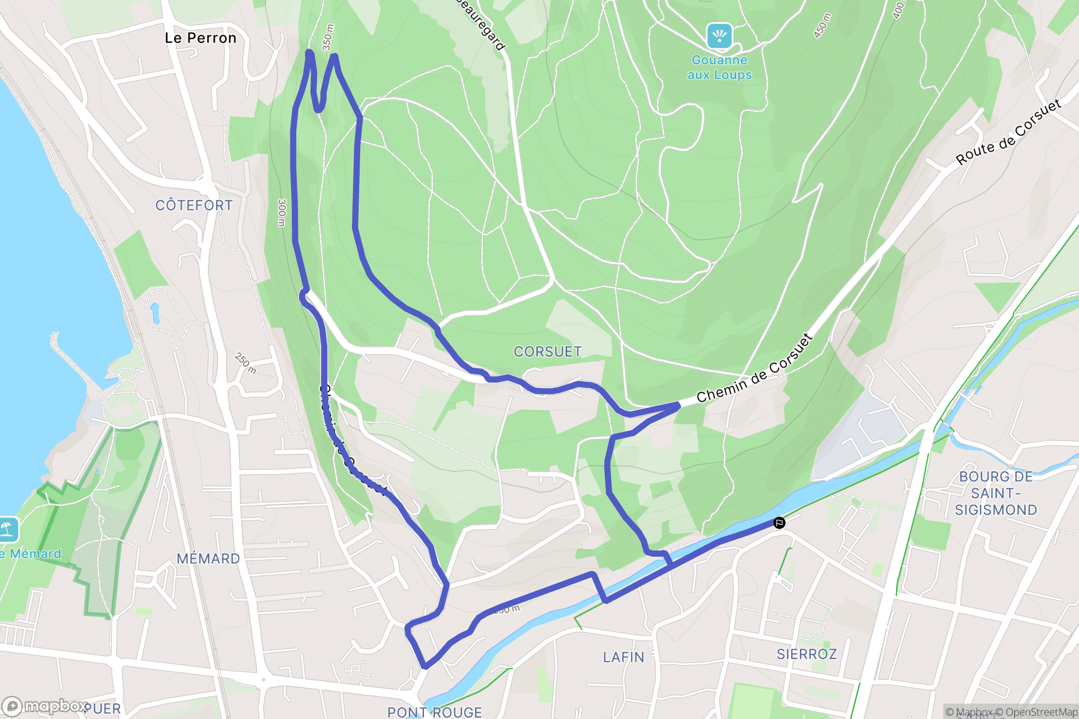 Aix-les-Bains : carte du parcours de randonnée - France