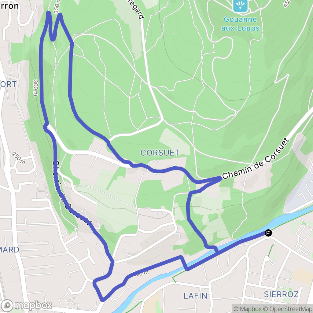 Aix-les-Bains : carte du parcours de randonnée - France