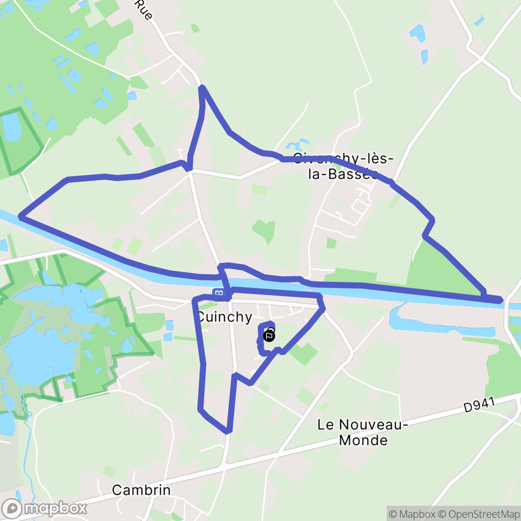 Cuinchy : carte du parcours de randonnée - France