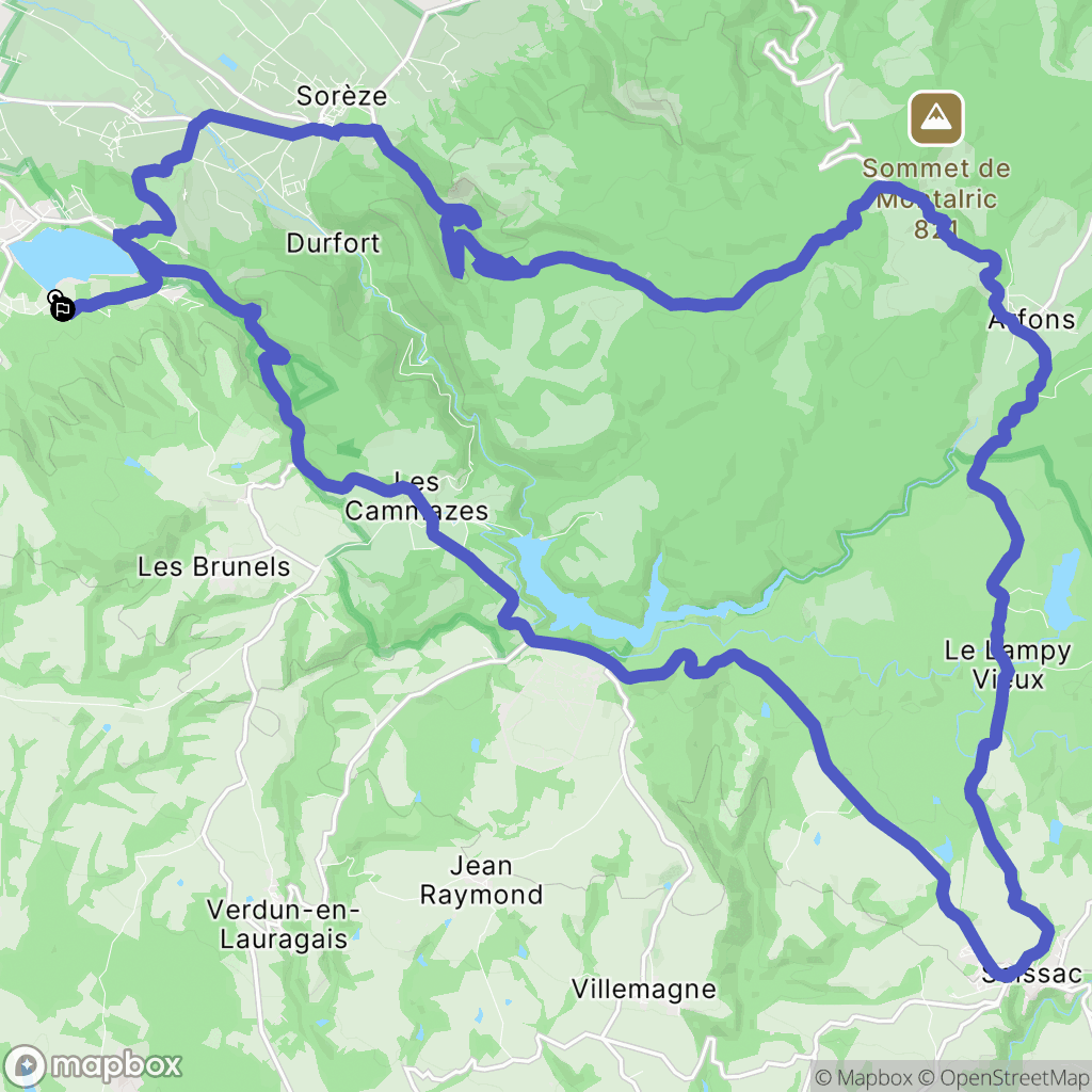 Vaudreuille : carte du parcours de randonnée - France