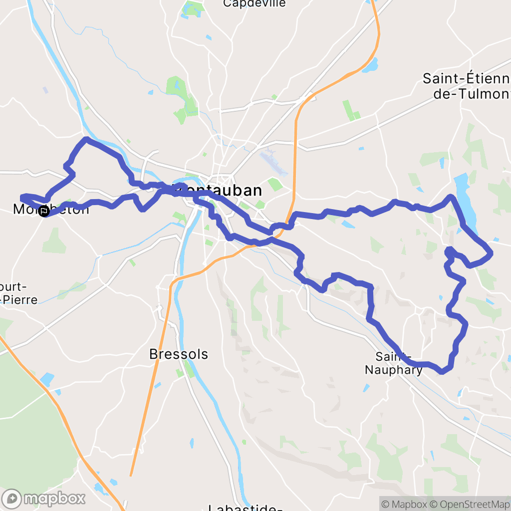 Montbeton : carte du parcours de randonnée - France