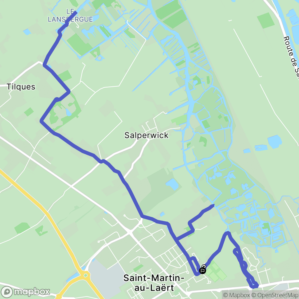 Saint-Martin-lez-Tatinghem : carte du parcours de randonnée - France