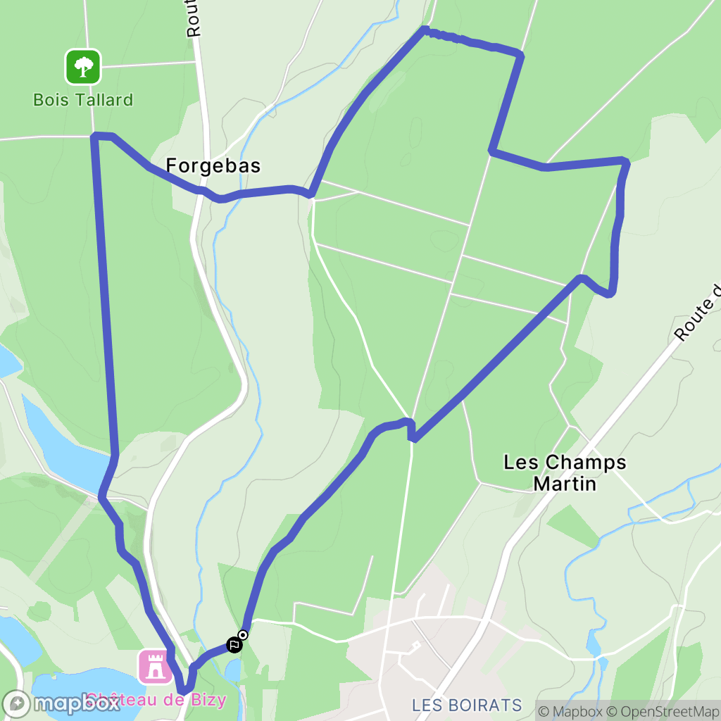 Parigny-les-Vaux : carte du parcours de randonnée - France