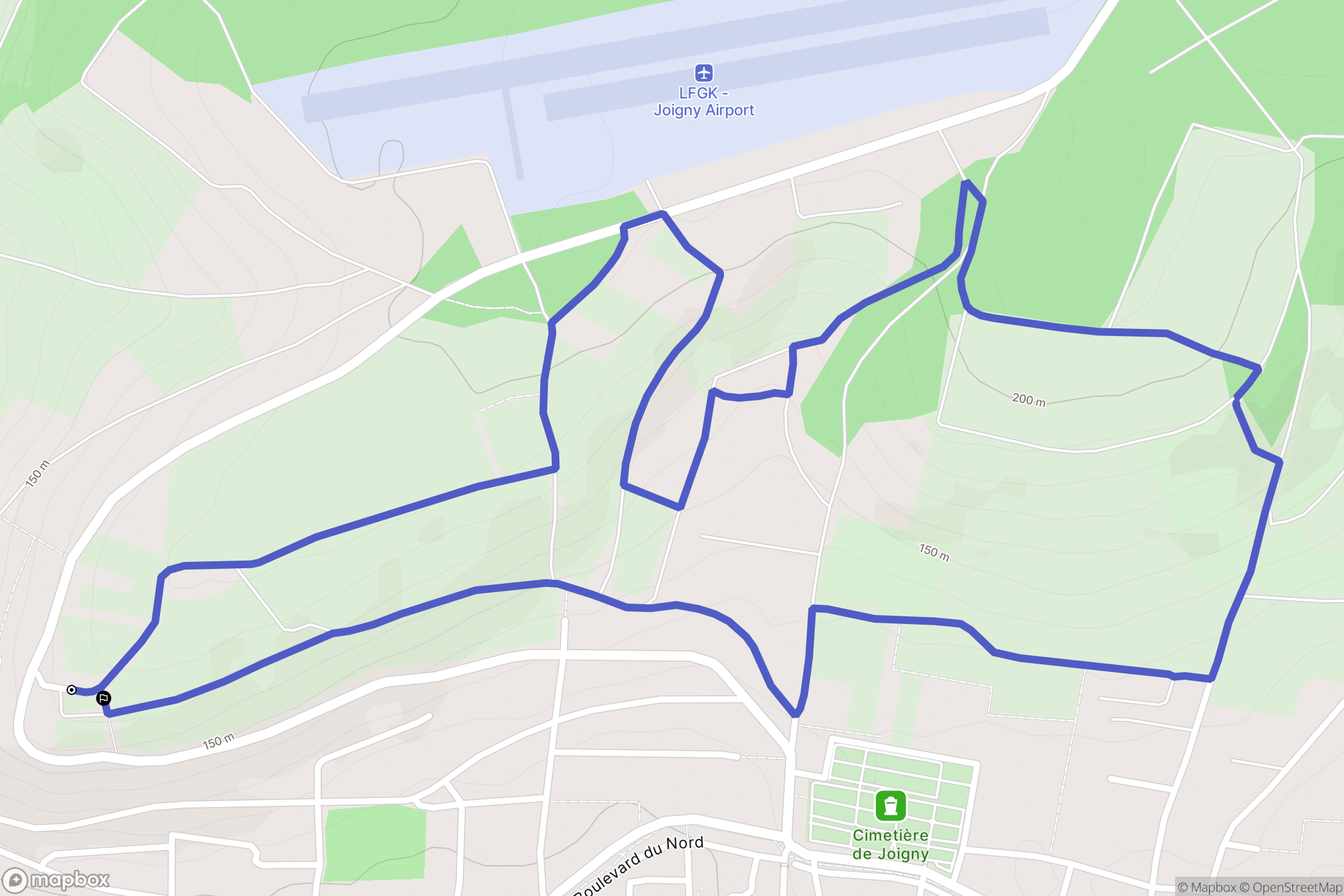 Joigny : carte du parcours de randonnée - France