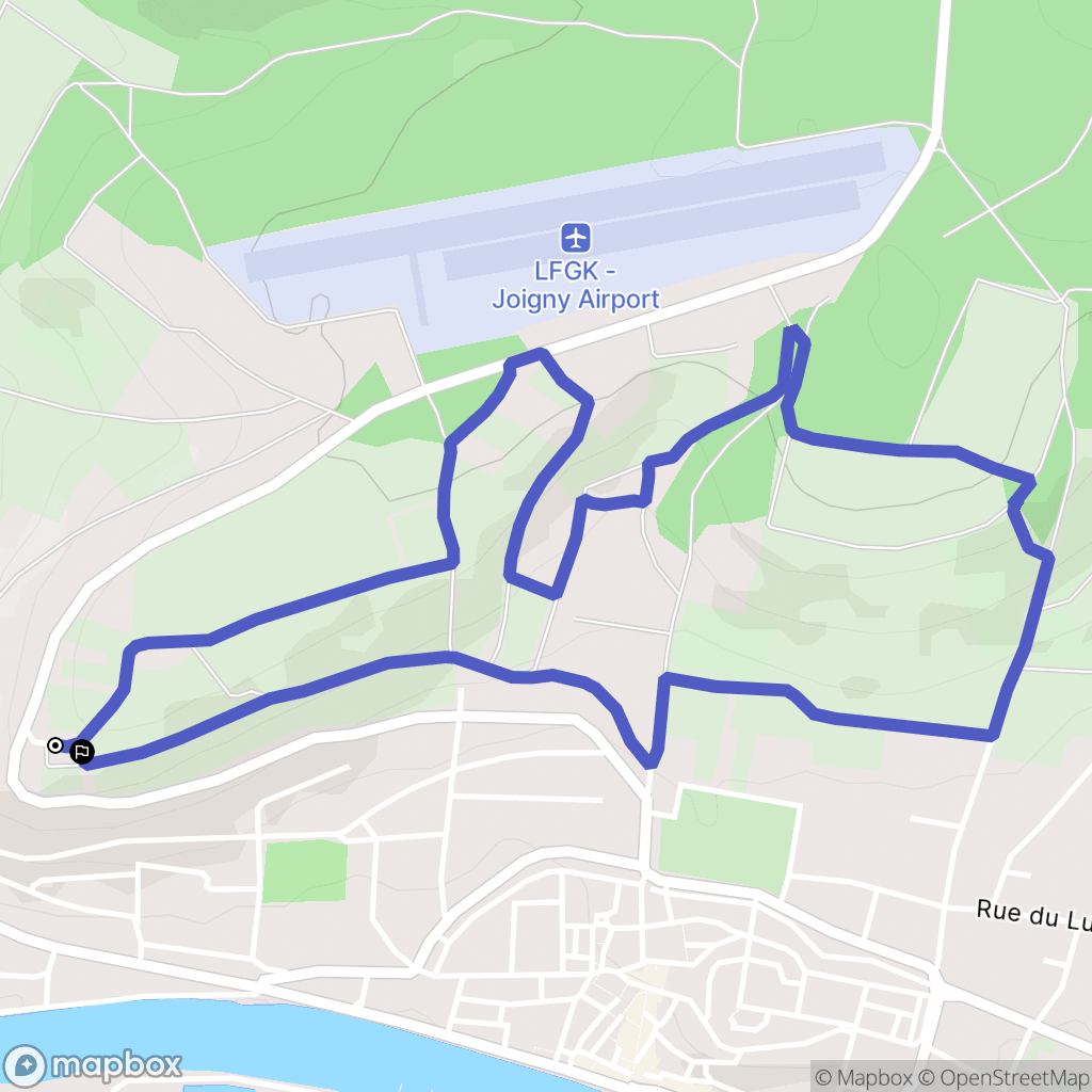 Joigny : carte du parcours de randonnée - France