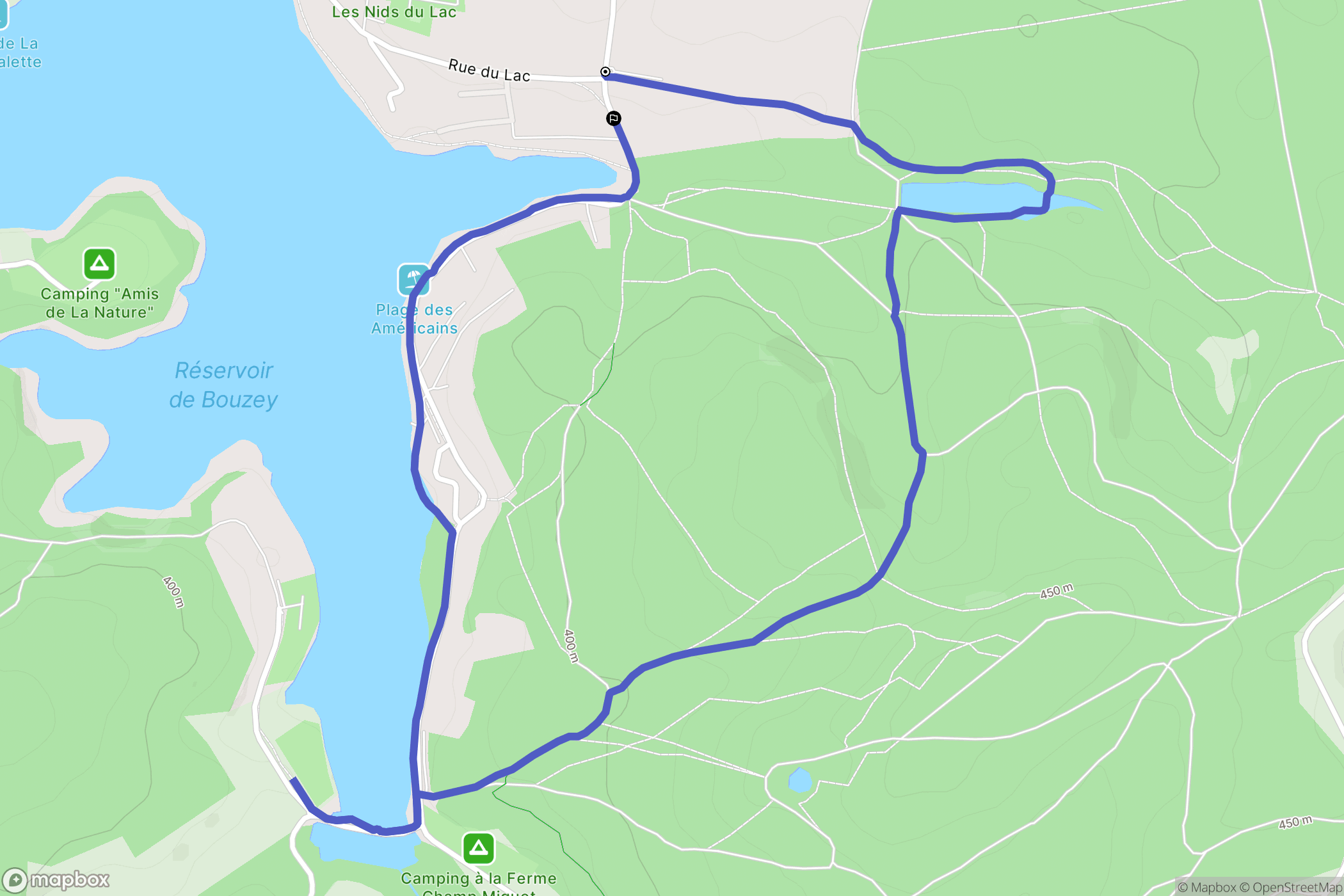 Sanchey : carte du parcours de randonnée - France