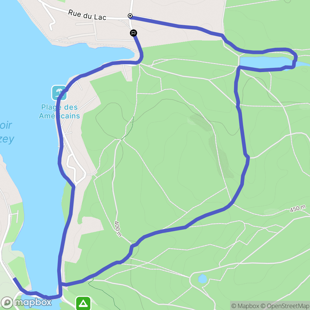 Sanchey : carte du parcours de randonnée - France