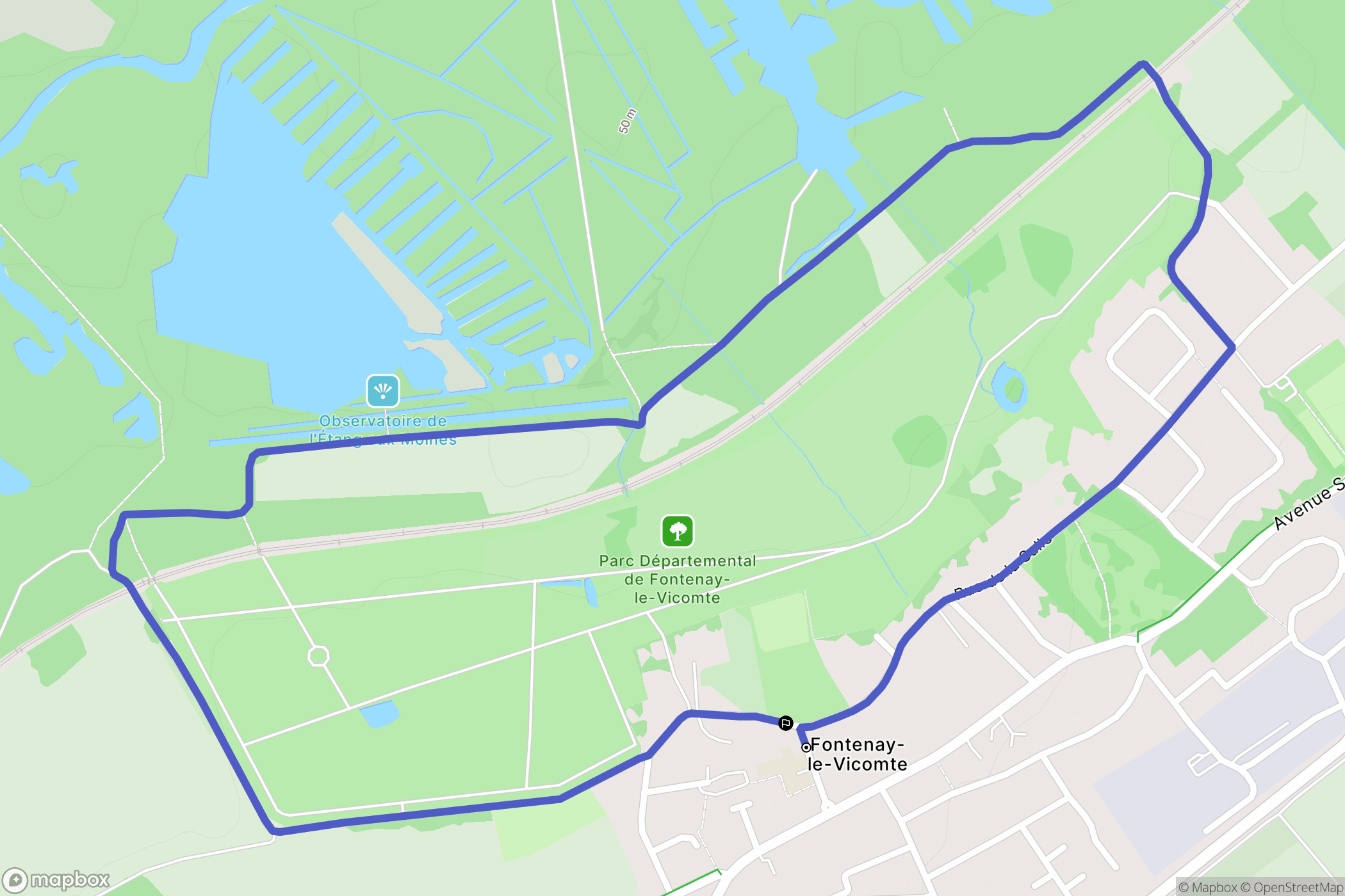 Fontenay-le-Vicomte : carte du parcours de randonnée - France