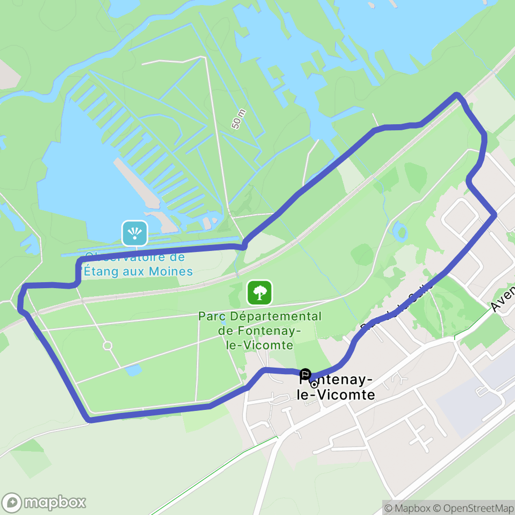 Fontenay-le-Vicomte : carte du parcours de randonnée - France