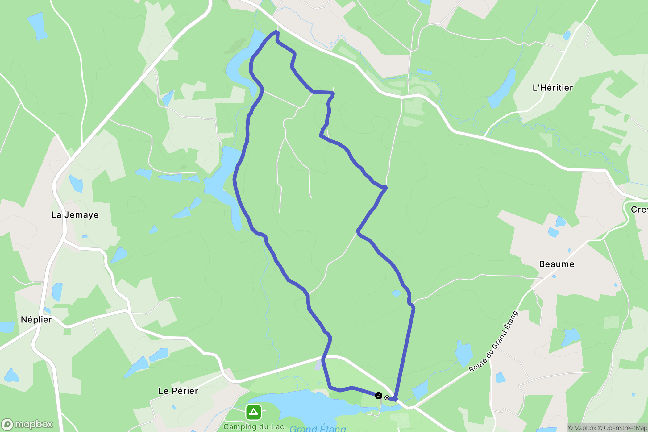 La Jemaye-Ponteyraud : carte du parcours de randonnée - France