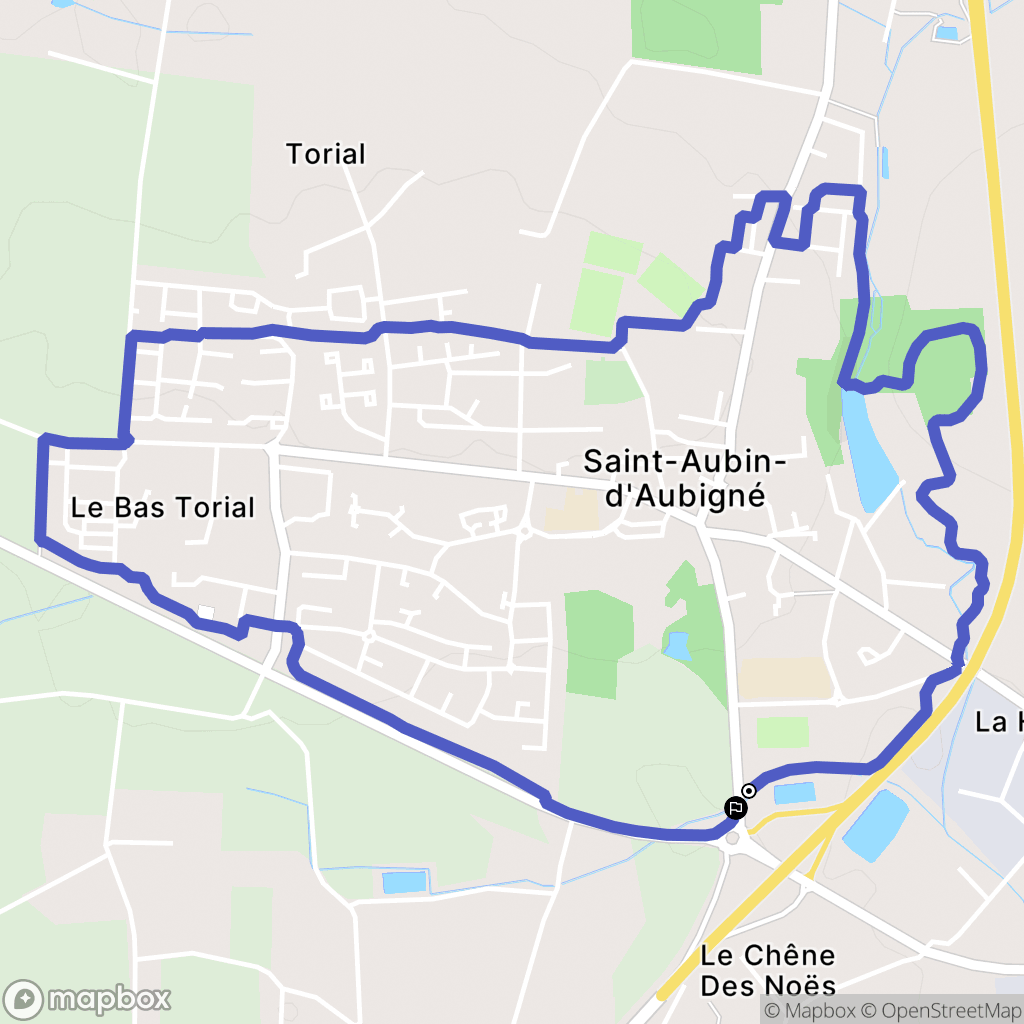 Saint-Aubin-d'Aubigné : carte du parcours de randonnée - France