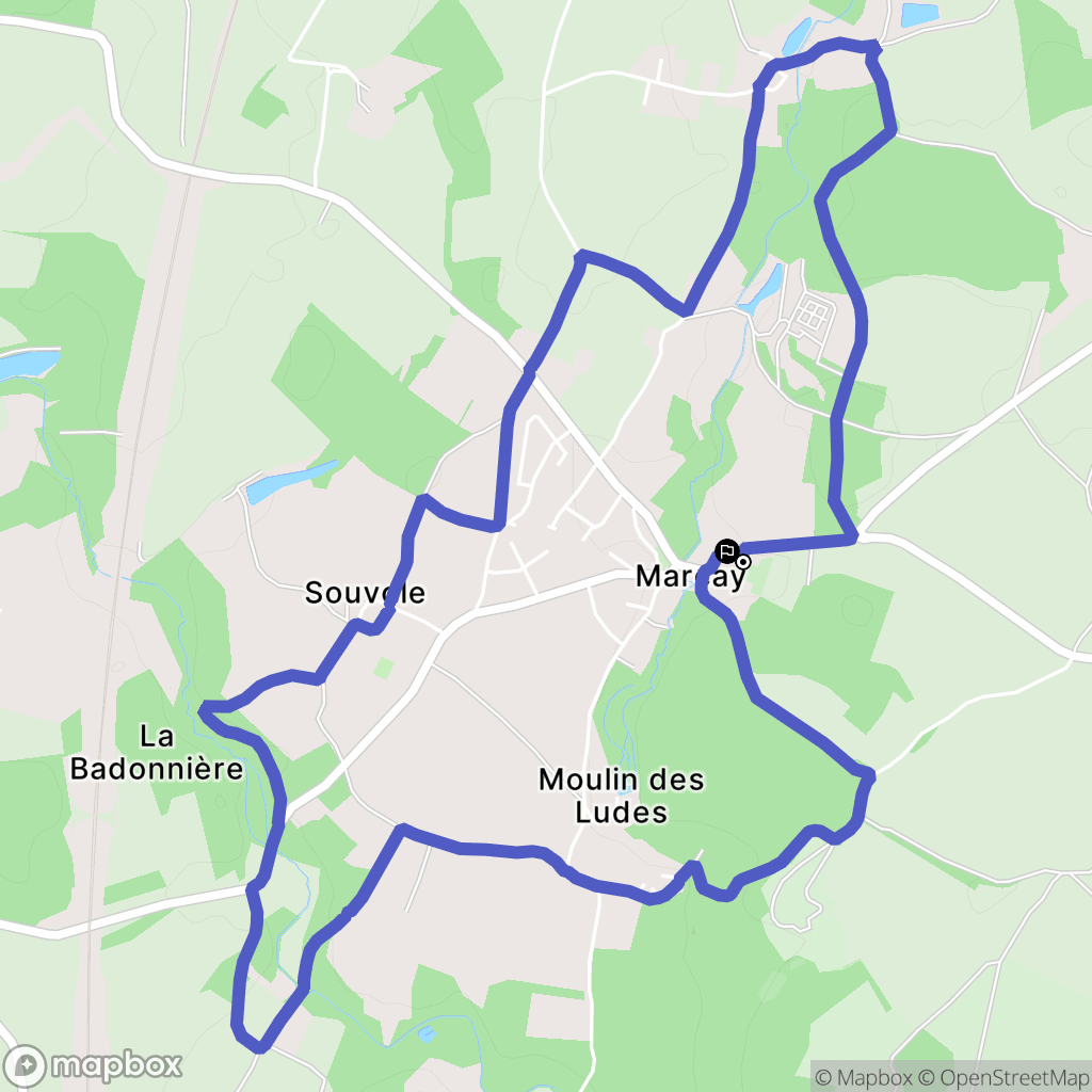 Marçay : carte du parcours de randonnée - France