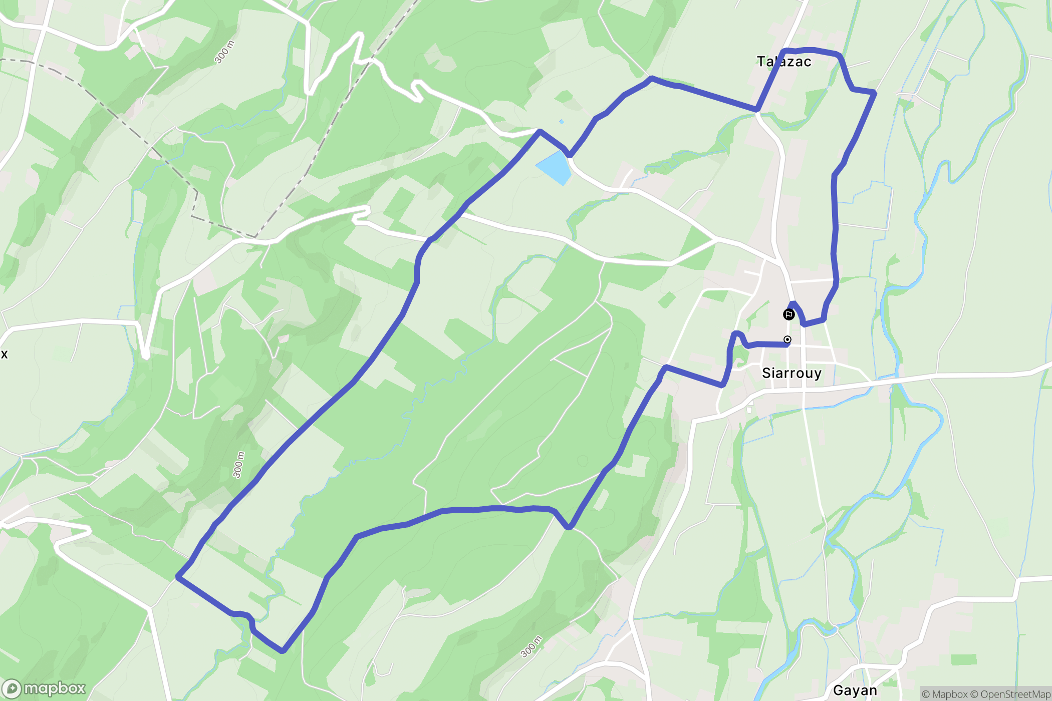 Siarrouy : carte du parcours de randonnée - France