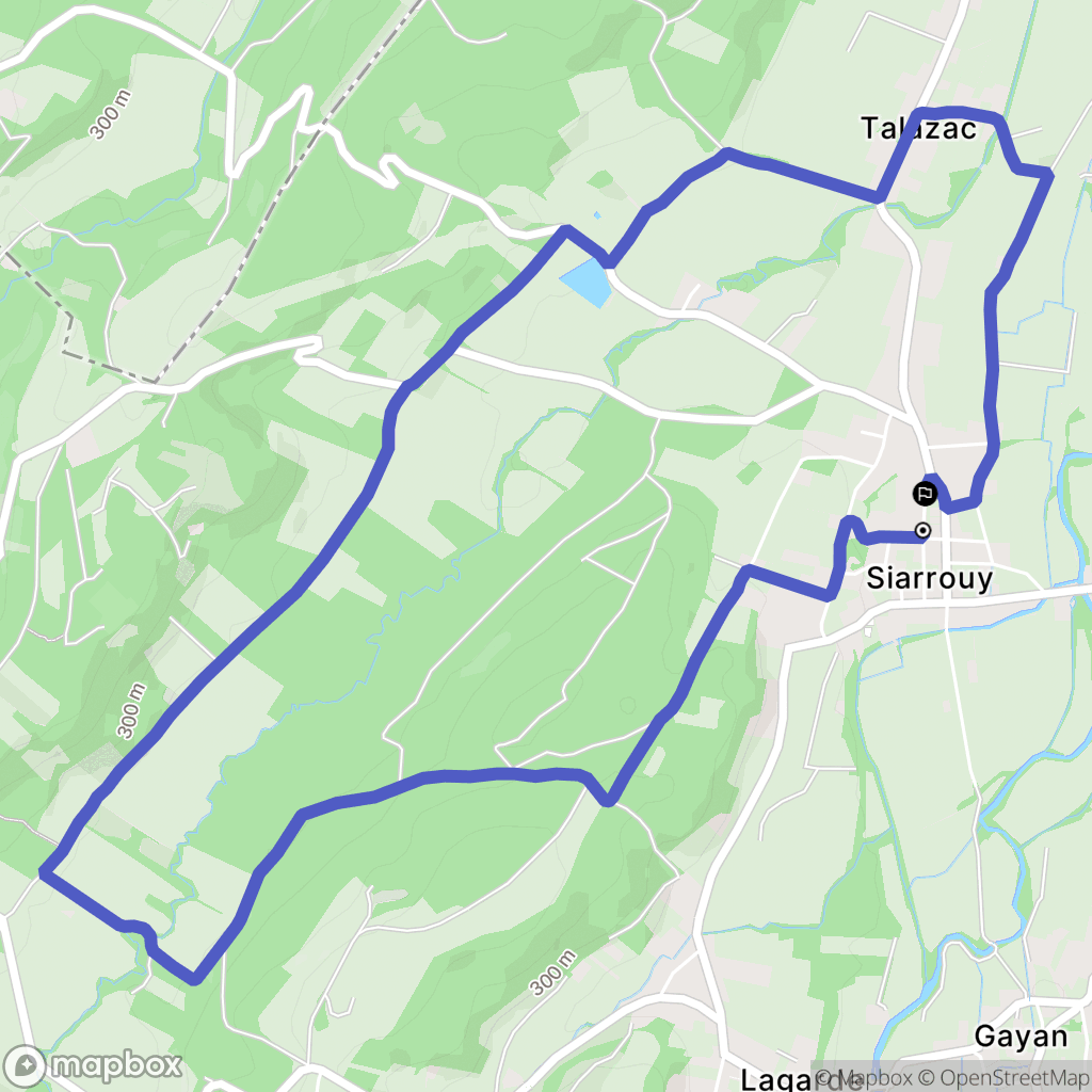 Siarrouy : carte du parcours de randonnée - France