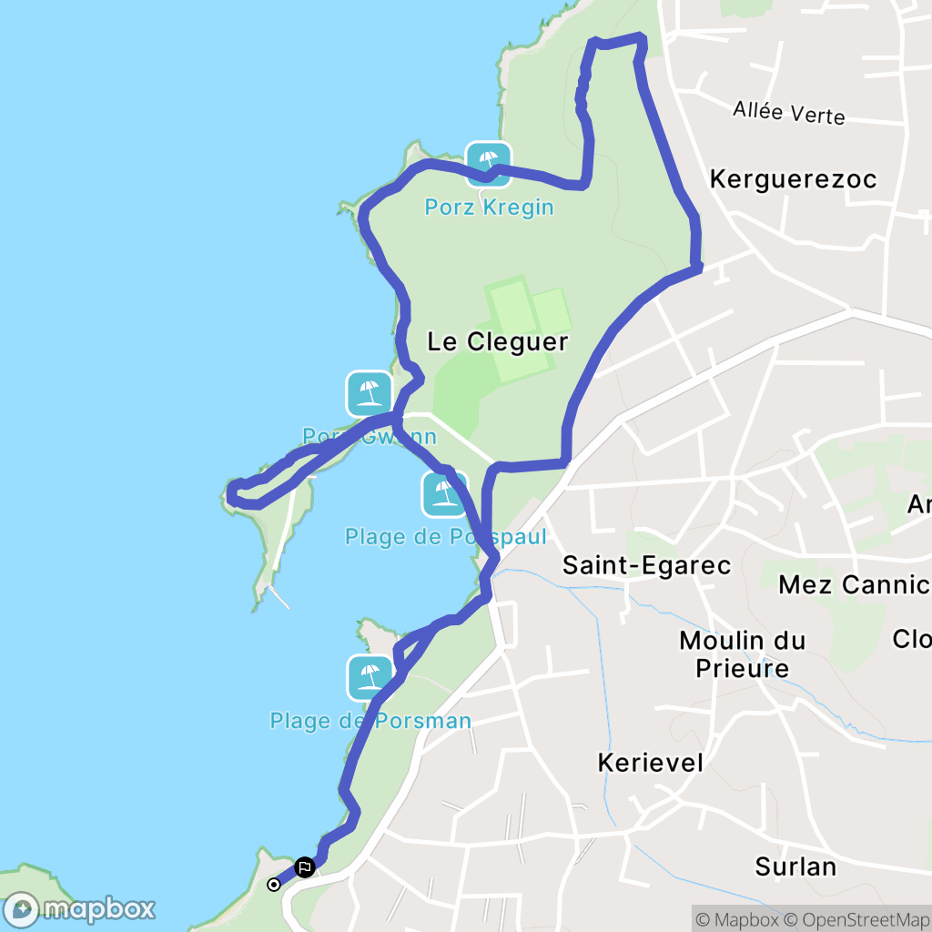 Plouarzel : carte du parcours de randonnée - France