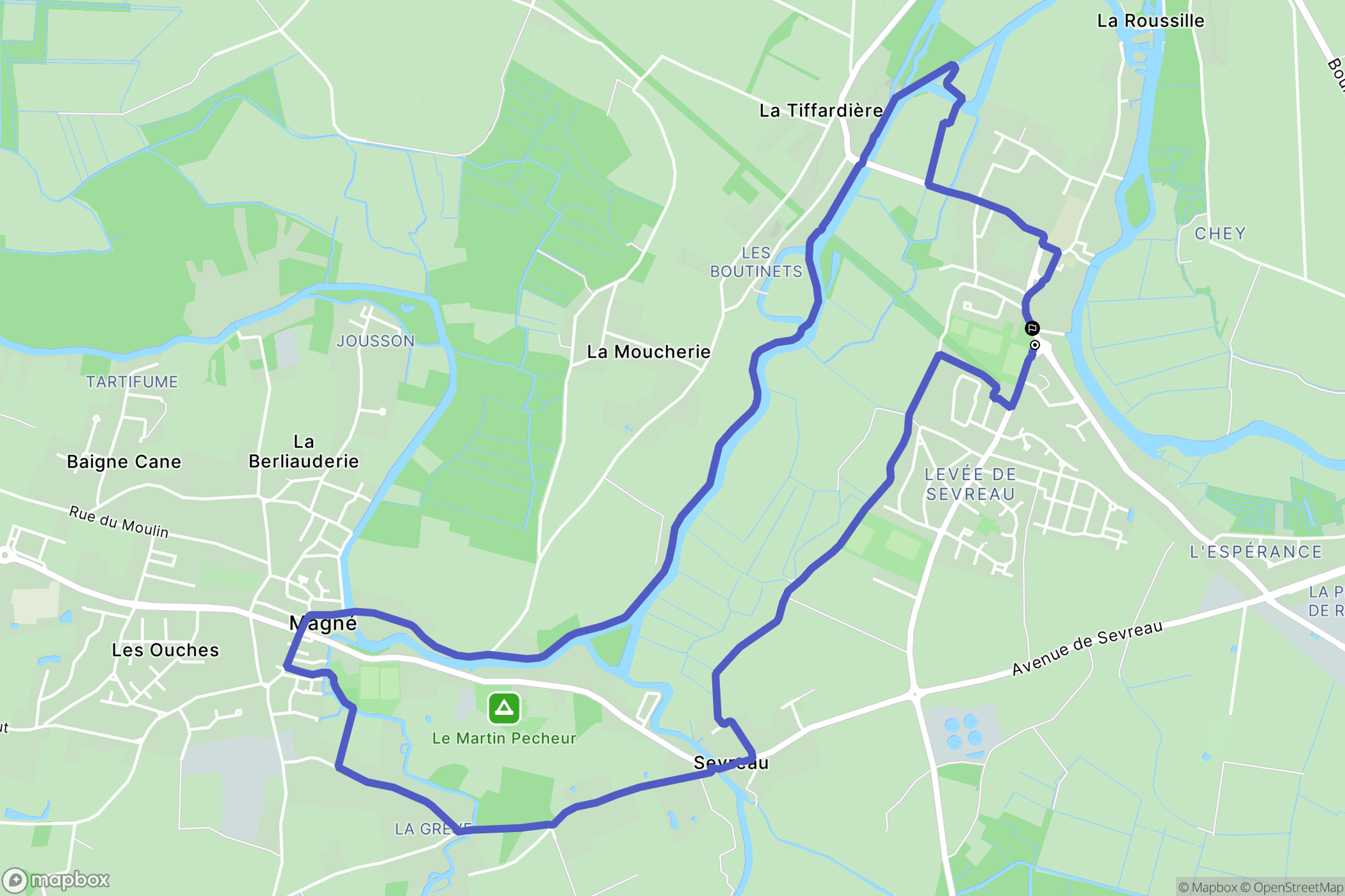 Niort : carte du parcours de randonnée - France