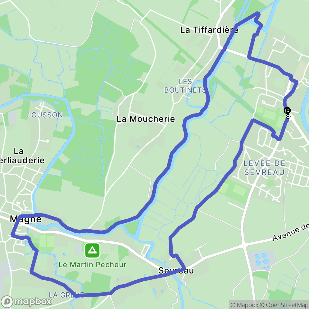 Niort : carte du parcours de randonnée - France