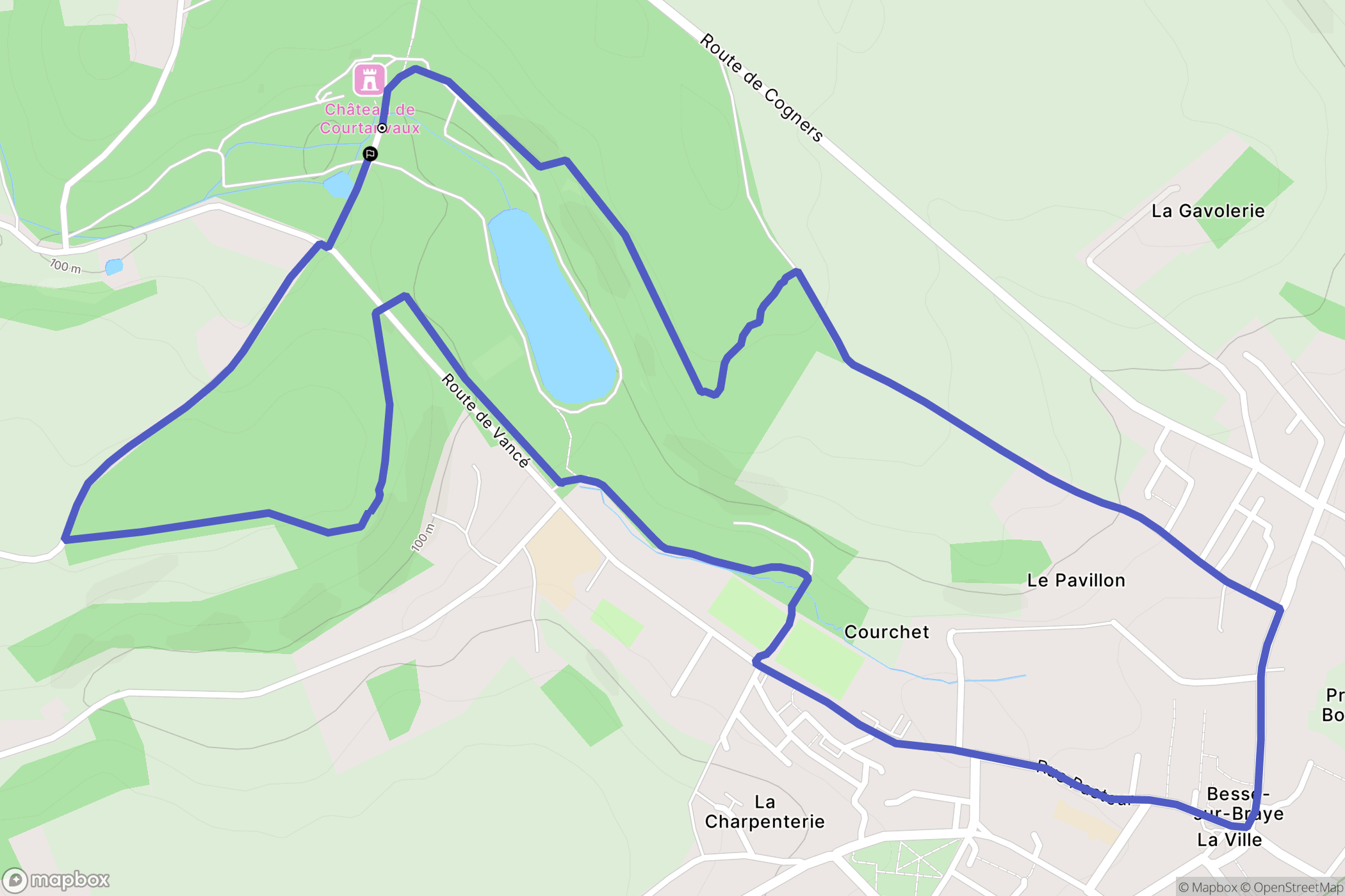 Bessé-sur-Braye : carte du parcours de randonnée - France