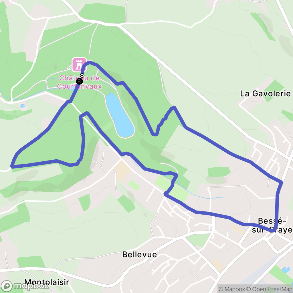 Bessé-sur-Braye : carte du parcours de randonnée - France