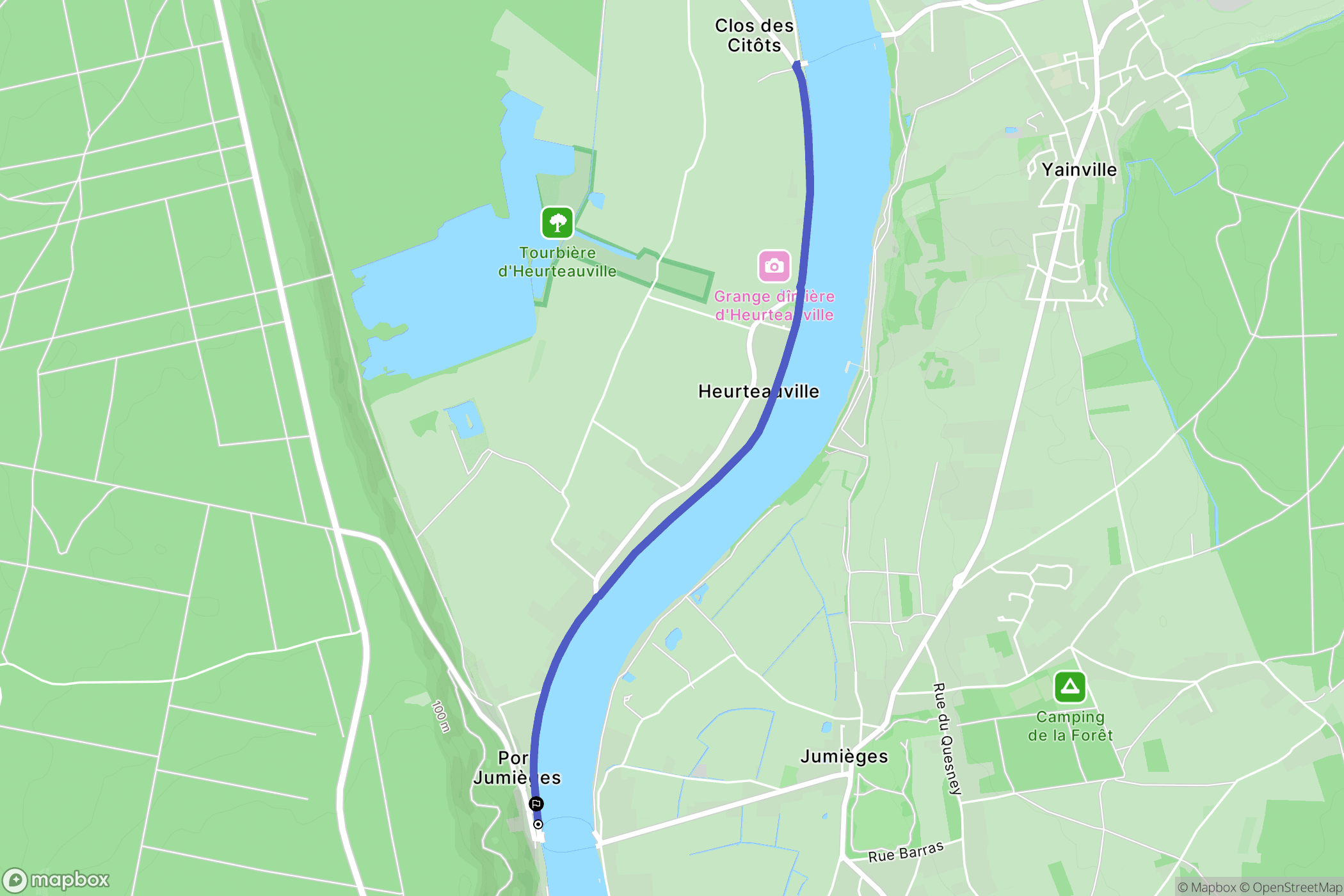 Heurteauville : carte du parcours de randonnée - France
