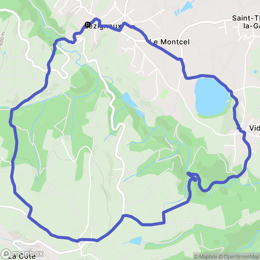Lézigneux : carte du parcours de randonnée - France