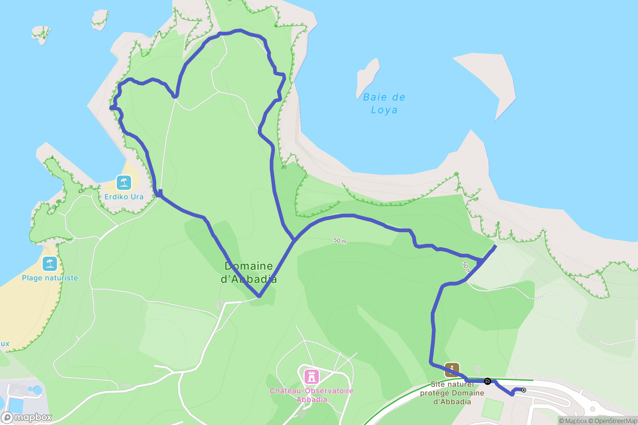 Hendaye : carte du parcours de randonnée - France