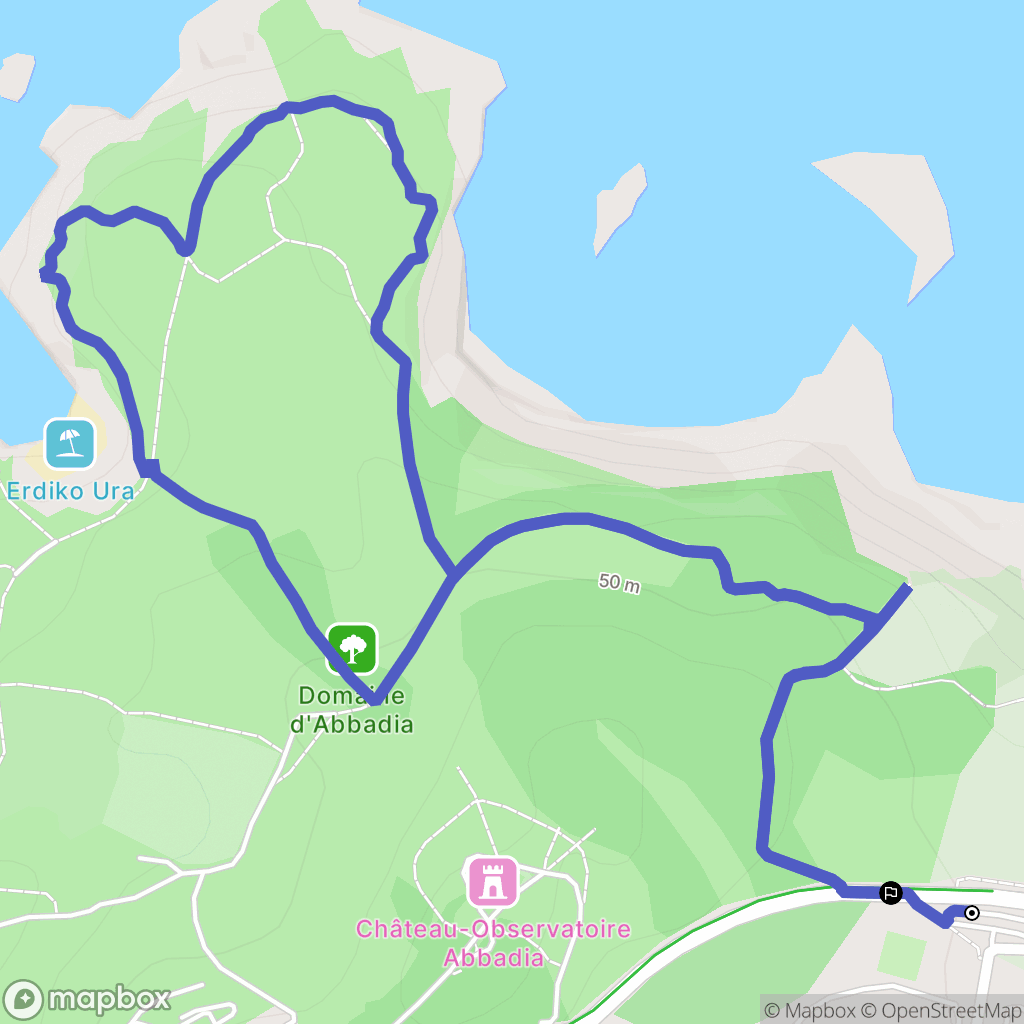 Hendaye : carte du parcours de randonnée - France