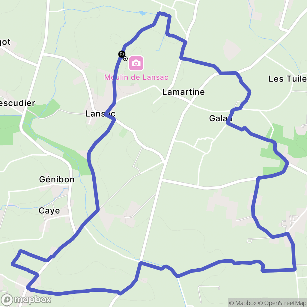 Lansac : carte du parcours de randonnée - France
