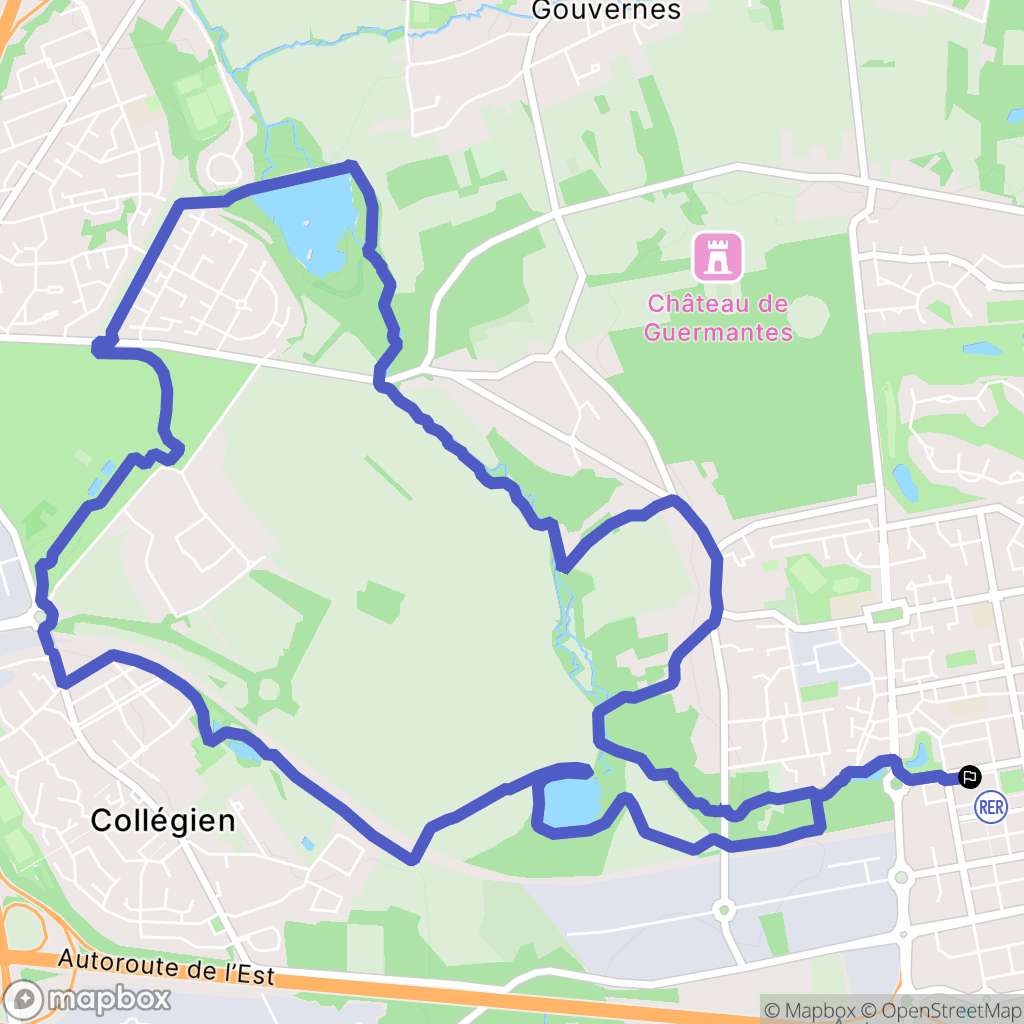 Bussy-Saint-Georges : carte du parcours de randonnée - France