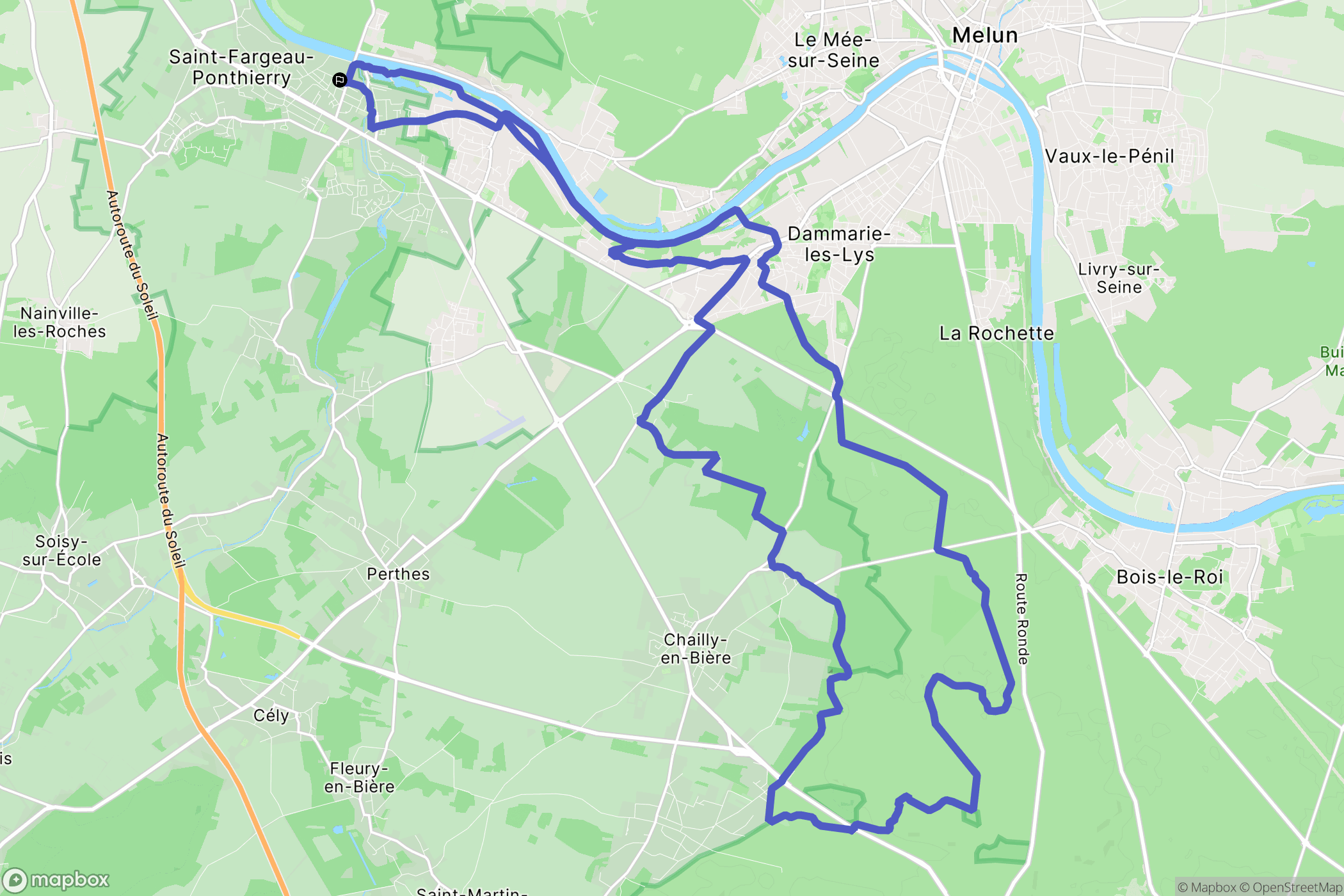 Saint-Fargeau-Ponthierry : carte du parcours de randonnée - France