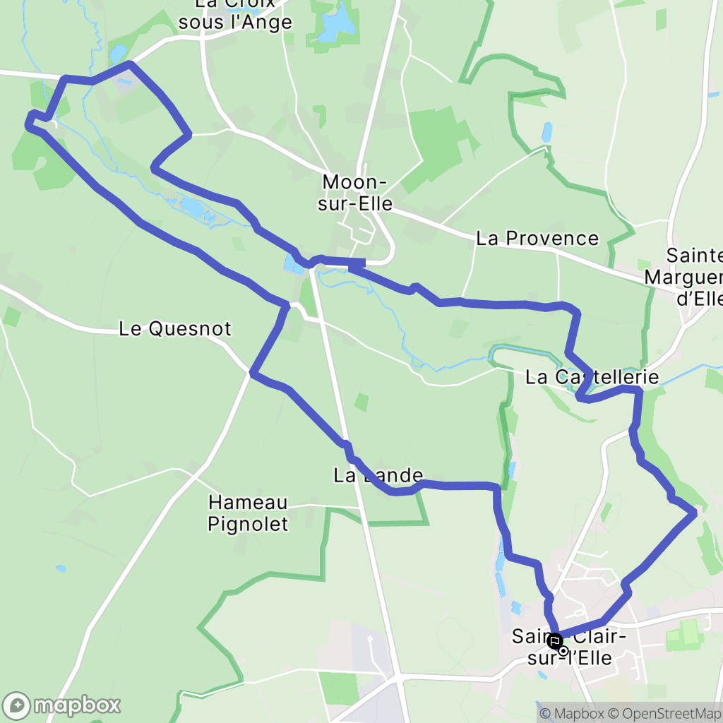Saint-Clair-sur-l'Elle : carte du parcours de randonnée - France