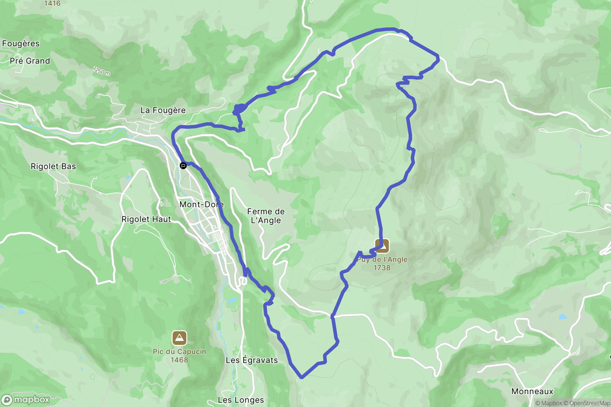 Mont-Dore : carte du parcours de randonnée - France
