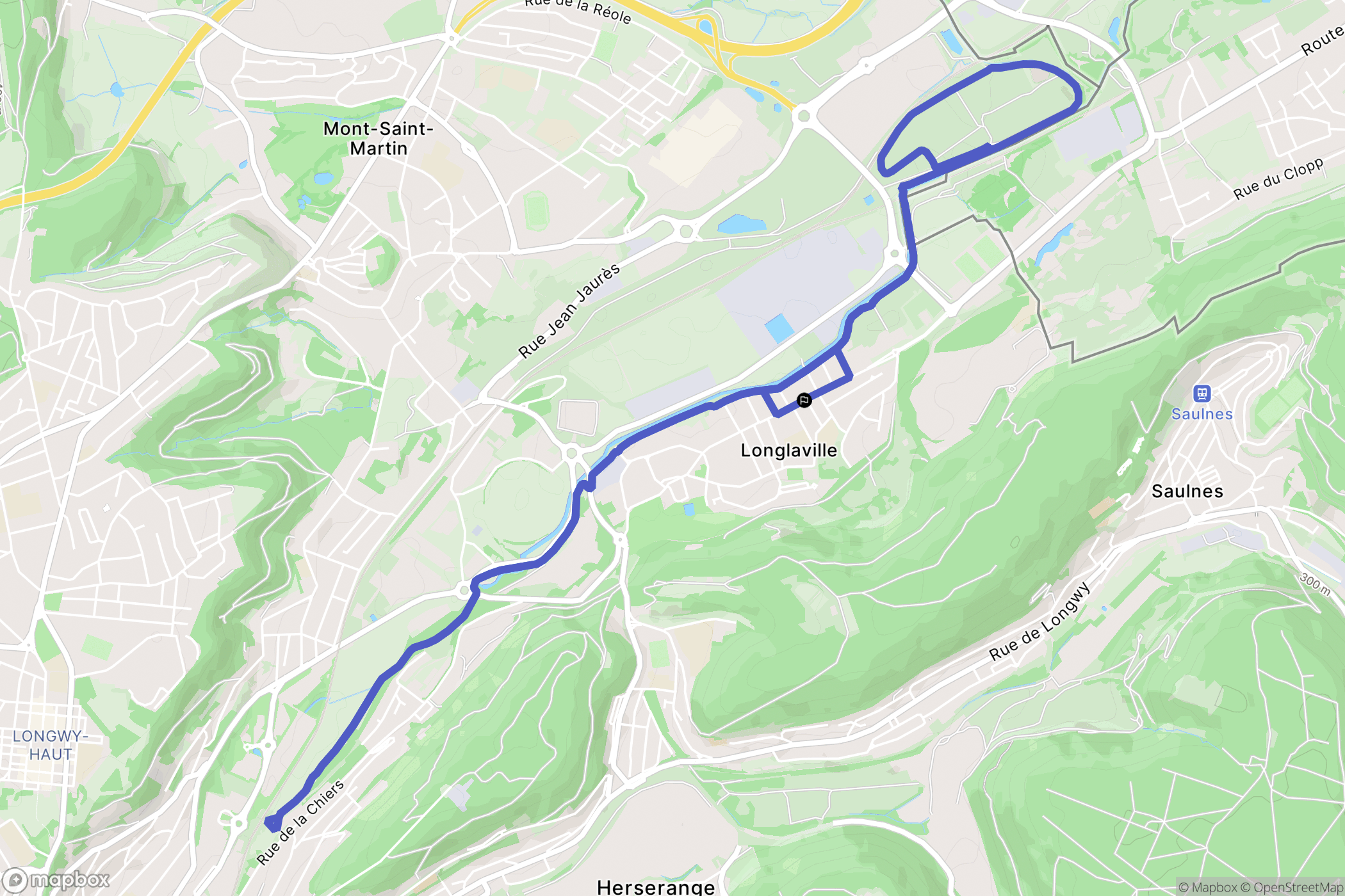 Longlaville : carte du parcours de randonnée - France
