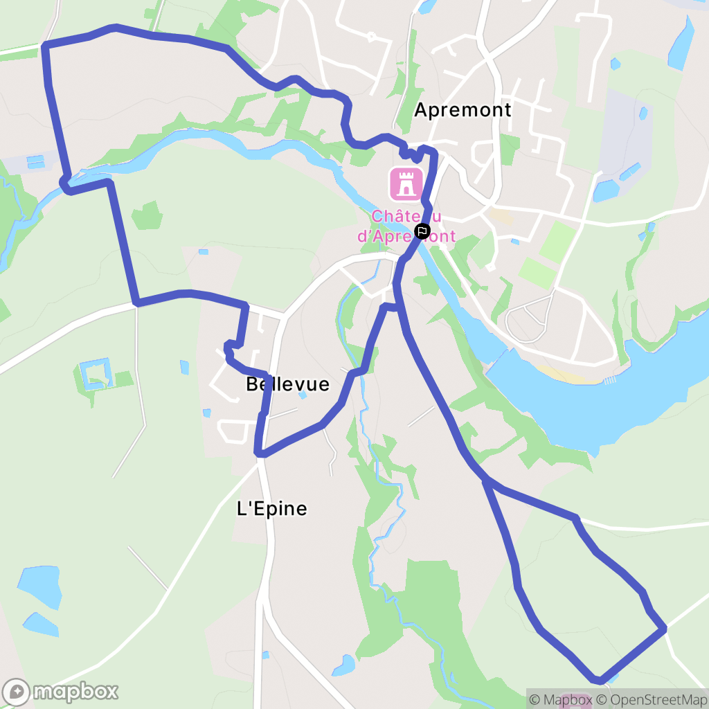 Apremont : carte du parcours de randonnée - France