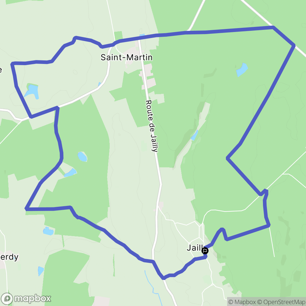 Jailly : carte du parcours de randonnée - France