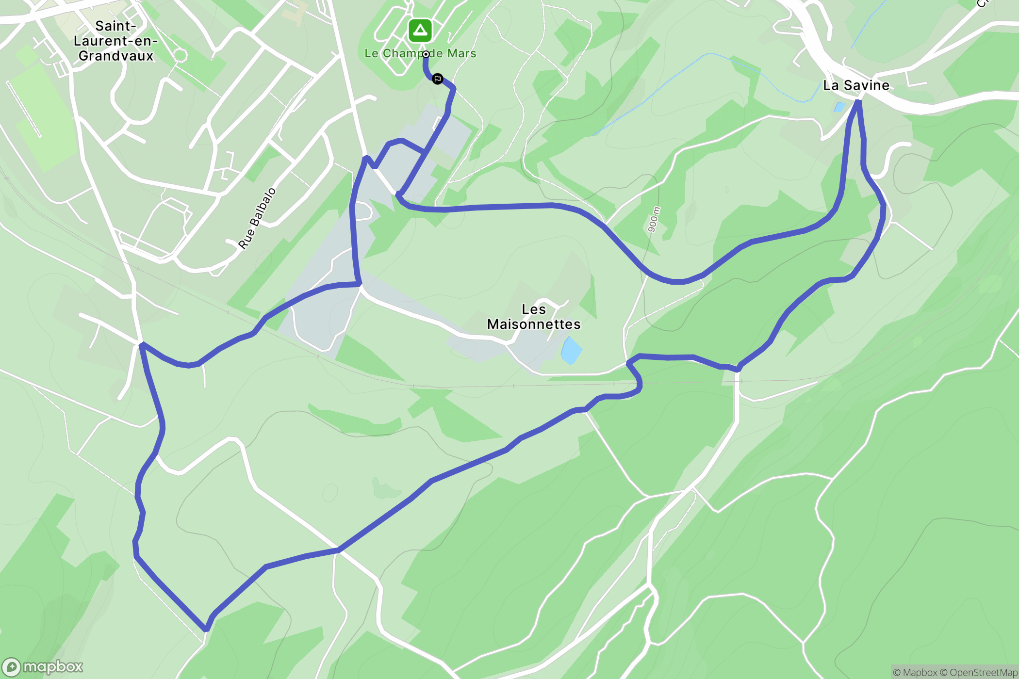 Saint-Laurent-en-Grandvaux : carte du parcours de randonnée - France