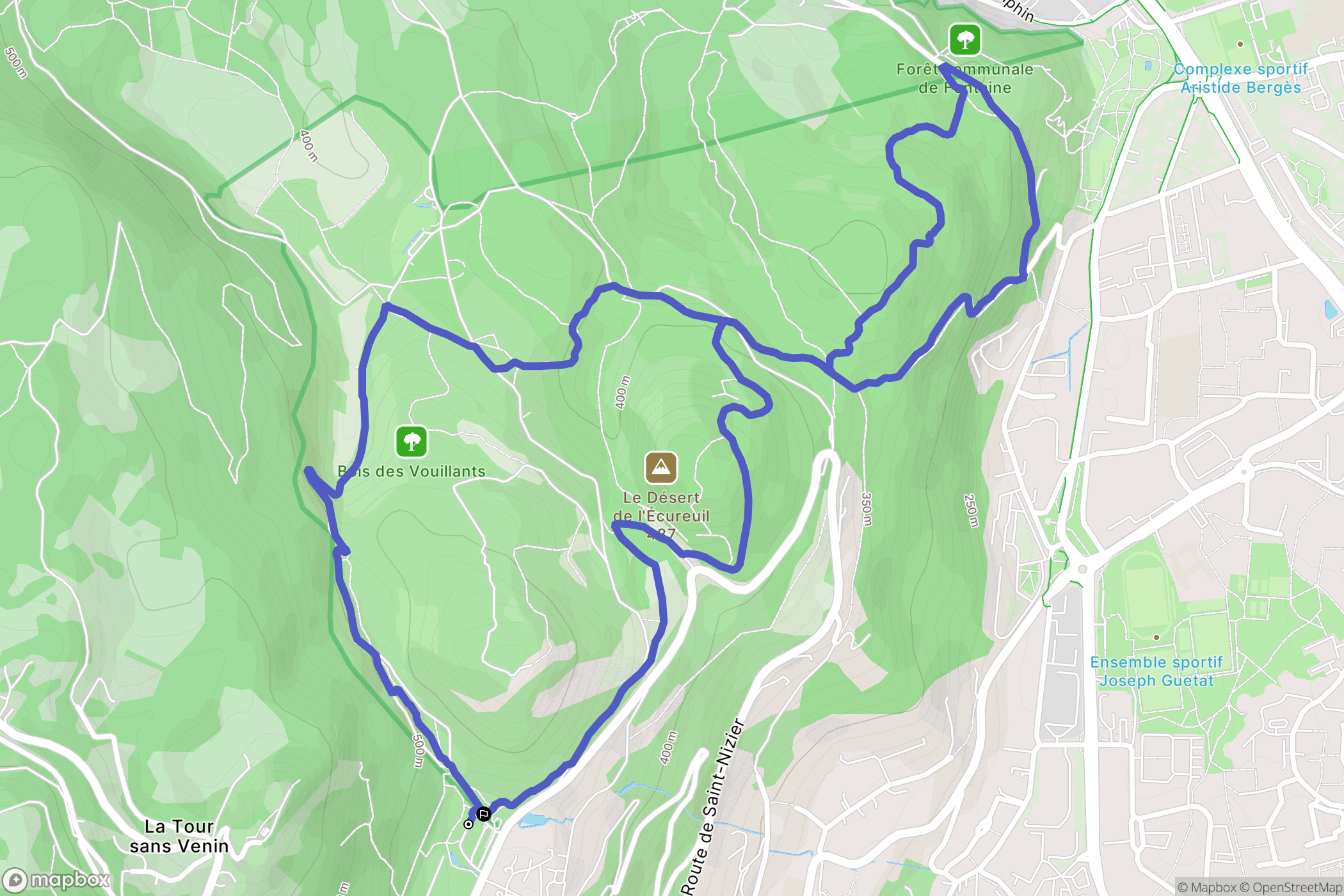 Seyssinet-Pariset : carte du parcours de randonnée - France
