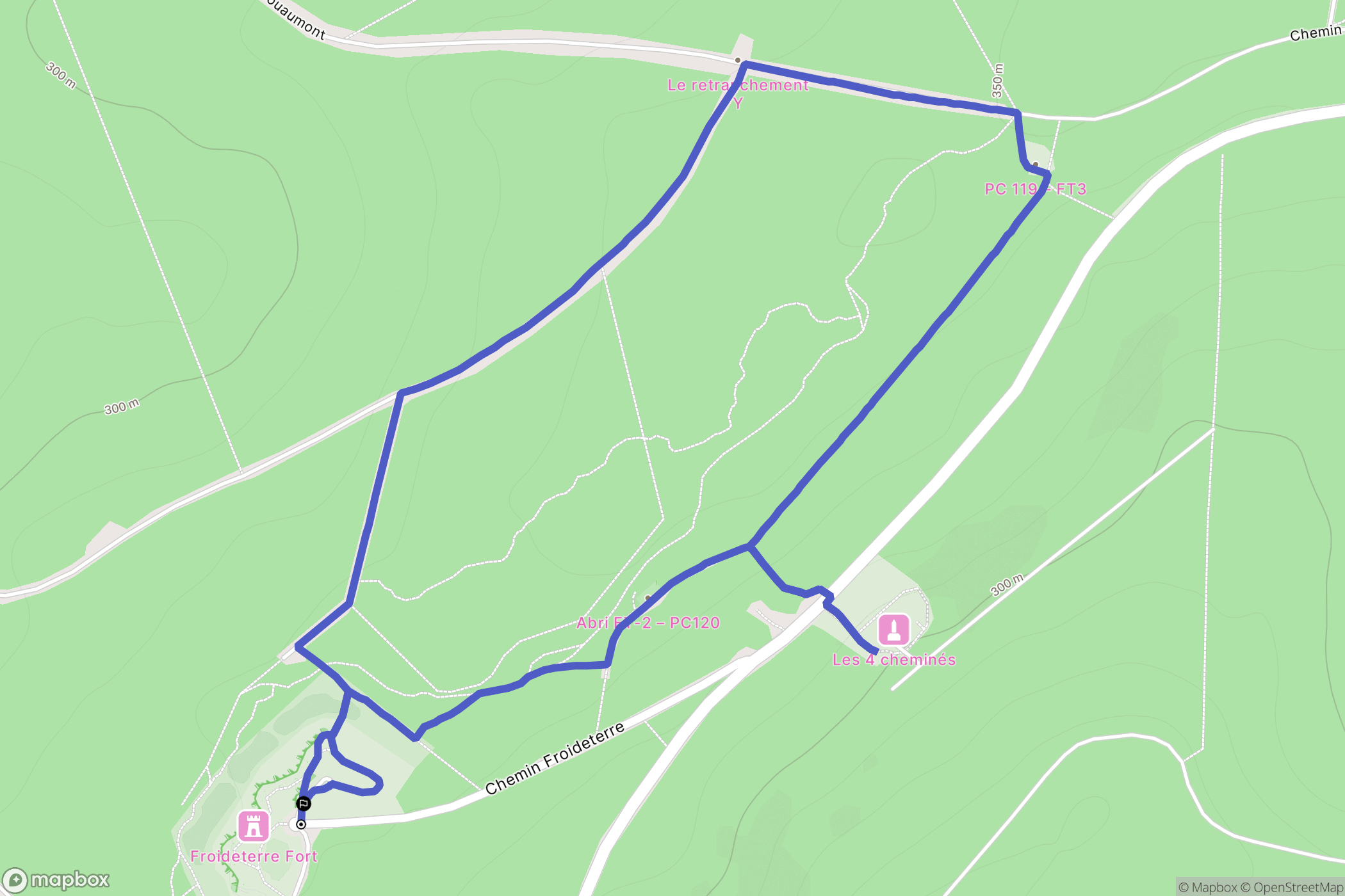 Bras-sur-Meuse : carte du parcours de randonnée - France