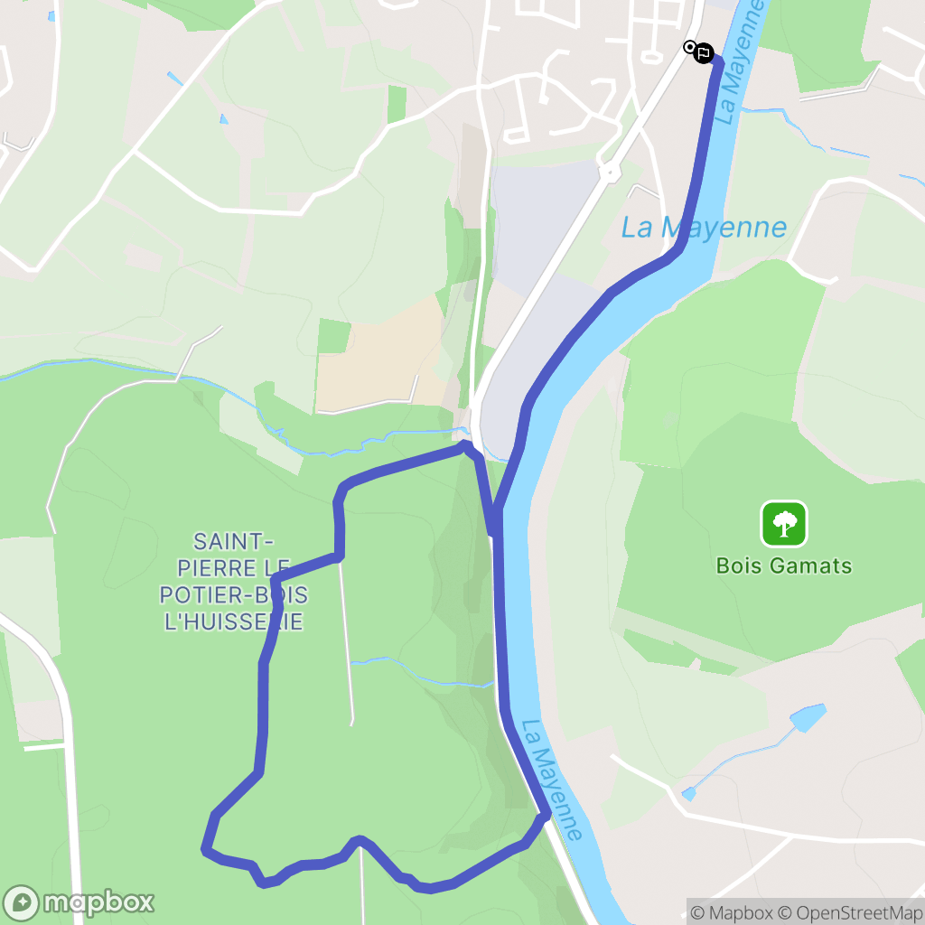Laval : carte du parcours de randonnée - France