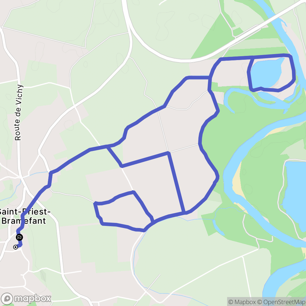 Saint-Priest-Bramefant : carte du parcours de randonnée - France